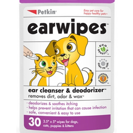 10% OFF: Petkin Ear Wipes For Cats & Dogs 30ct - Kohepets