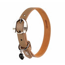 Moshiqa Hachiko Leather Dog Collar (Dark Beige)