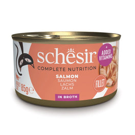 Schesir Salmon in Broth Adult Canned Cat Food 85g - Kohepets