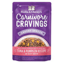 Stella & Chewy's Carnivore Cravings Savory Shreds Tuna & Pumpkin In Broth Grain-Free Pouch Cat Food 2.8oz