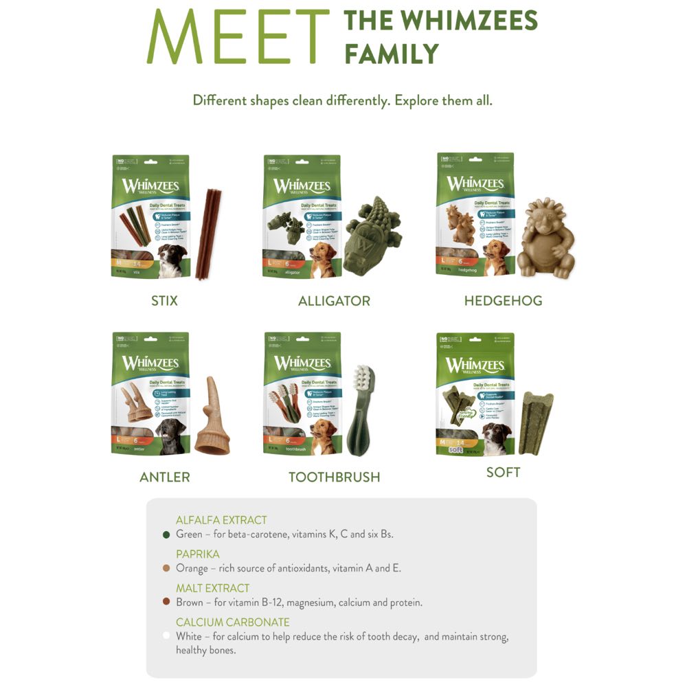 $12 OFF: Whimzees Variety Value Box Medium Grain-Free Dental Dog Treats 28pc - Kohepets