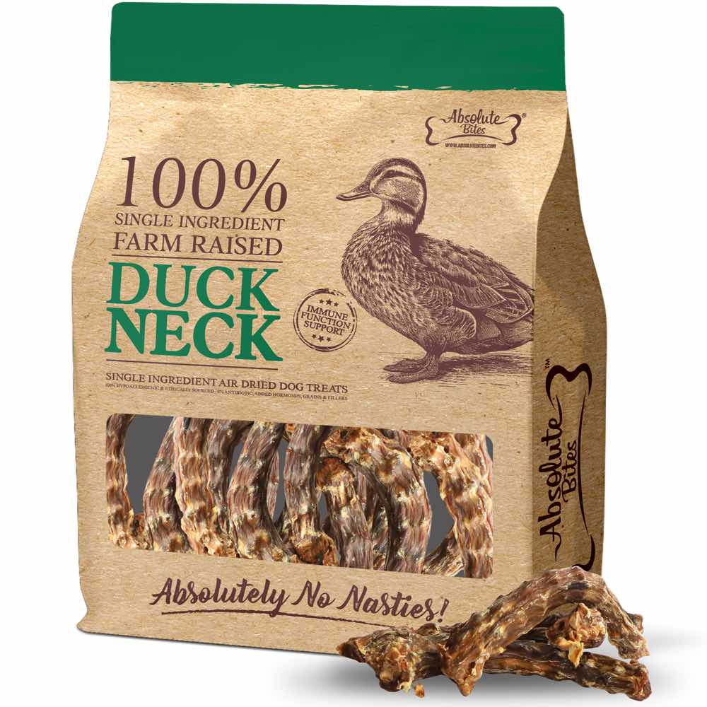 35% OFF: Absolute Bites Air Dried Duck Necks Dog Chews Treats 350g - Kohepets