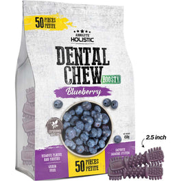 34% OFF: Absolute Holistic Boost Blueberry Petite Grain-Free Dental Dog Chews 50pc - Kohepets