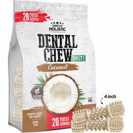 34% OFF: Absolute Holistic Boost Coconut Medium Grain-Free Dental Dog Chews 20pc - Kohepets