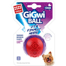 GiGwi Squeaky Ball Dog Toy (Red/Purple)