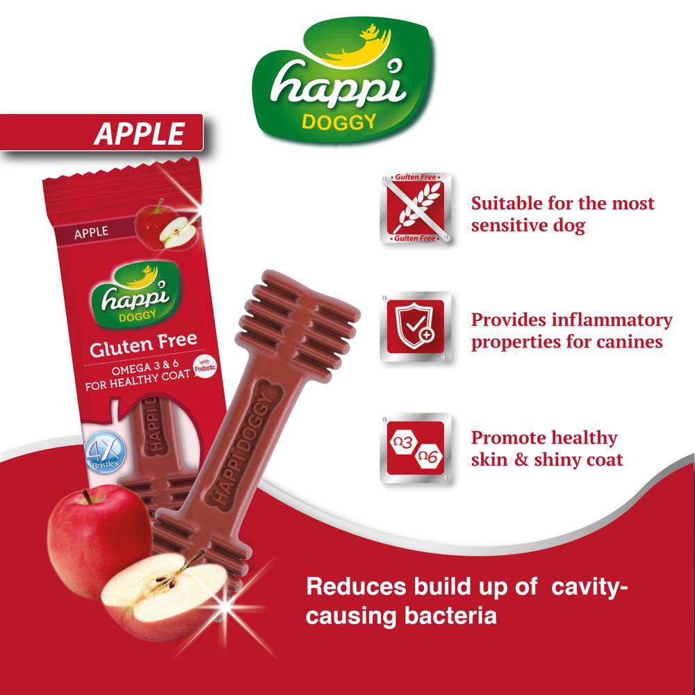 10 FOR $10: Happi Doggy Zest Apple 4 Inch Dental Dog Chew 25g - Kohepets