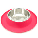 Messy Cats Single Silicone Feeder With Stainless Steel Cat Bowl (Watermelon)