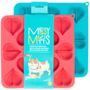 Messy Mutts Silicone Bake & Freeze Dog Treat Maker Set (12 Hearts, Blue & Watermelon) 2pc