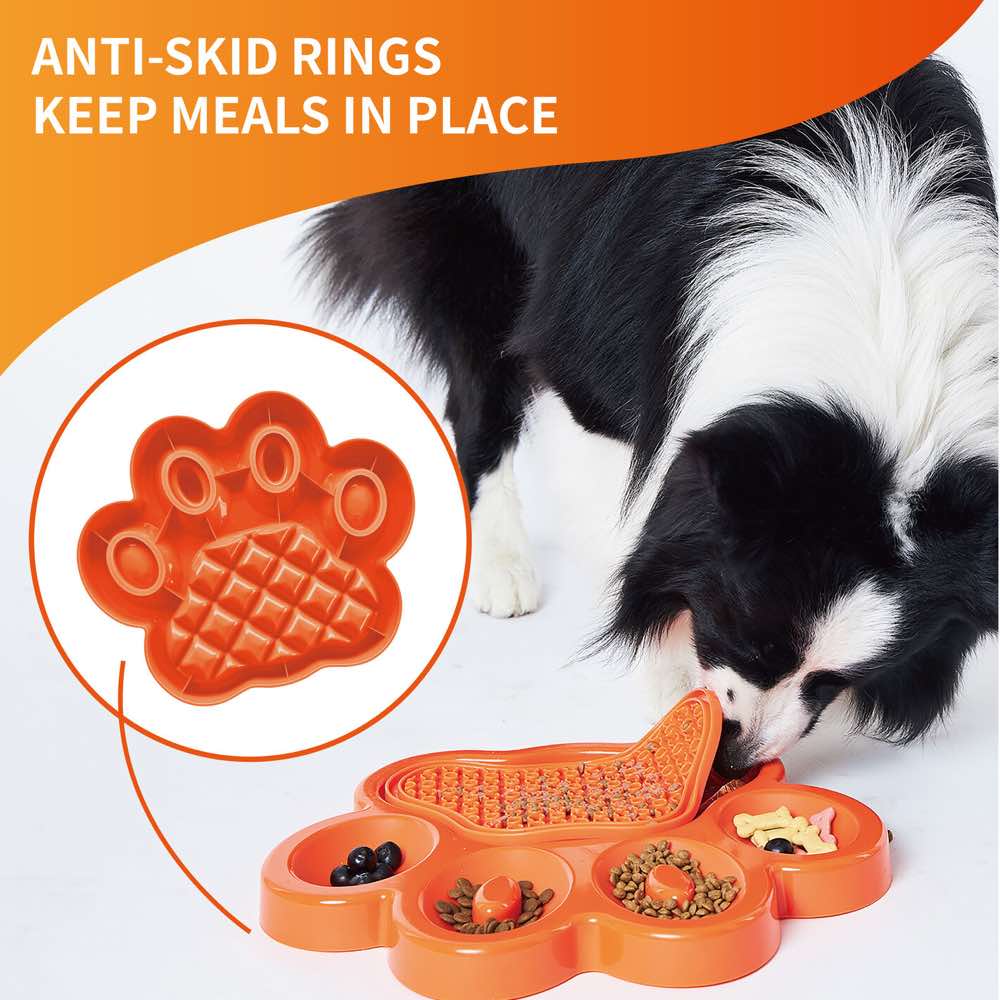 10% OFF: PetDreamHouse PAW 2-In-1 Interactive Slow Feeder For Cats & Dogs (Orange Paw)