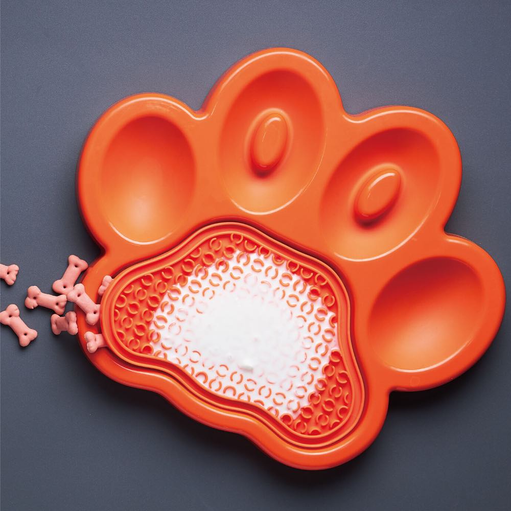 10% OFF: PetDreamHouse PAW 2-In-1 Interactive Slow Feeder For Cats & Dogs (Orange Paw)