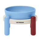 VETRESKA Mist And Merlot Ceramic Elevated Bowl For Cats & Dogs