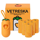 VETRESKA Tangerine Dog Poop Bag Dispenser Set (7 Rolls)