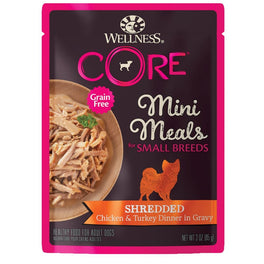 10% OFF: Wellness CORE Mini Meals Shredded Chicken & Turkey Dinner In Gravy Pouch Dog Food 3oz - Kohepets