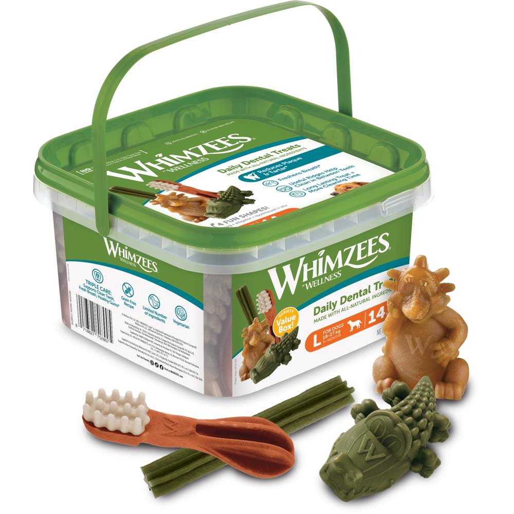 $12 OFF: Whimzees Variety Value Box Large Grain-Free Dental Dog Treats 14pc - Kohepets