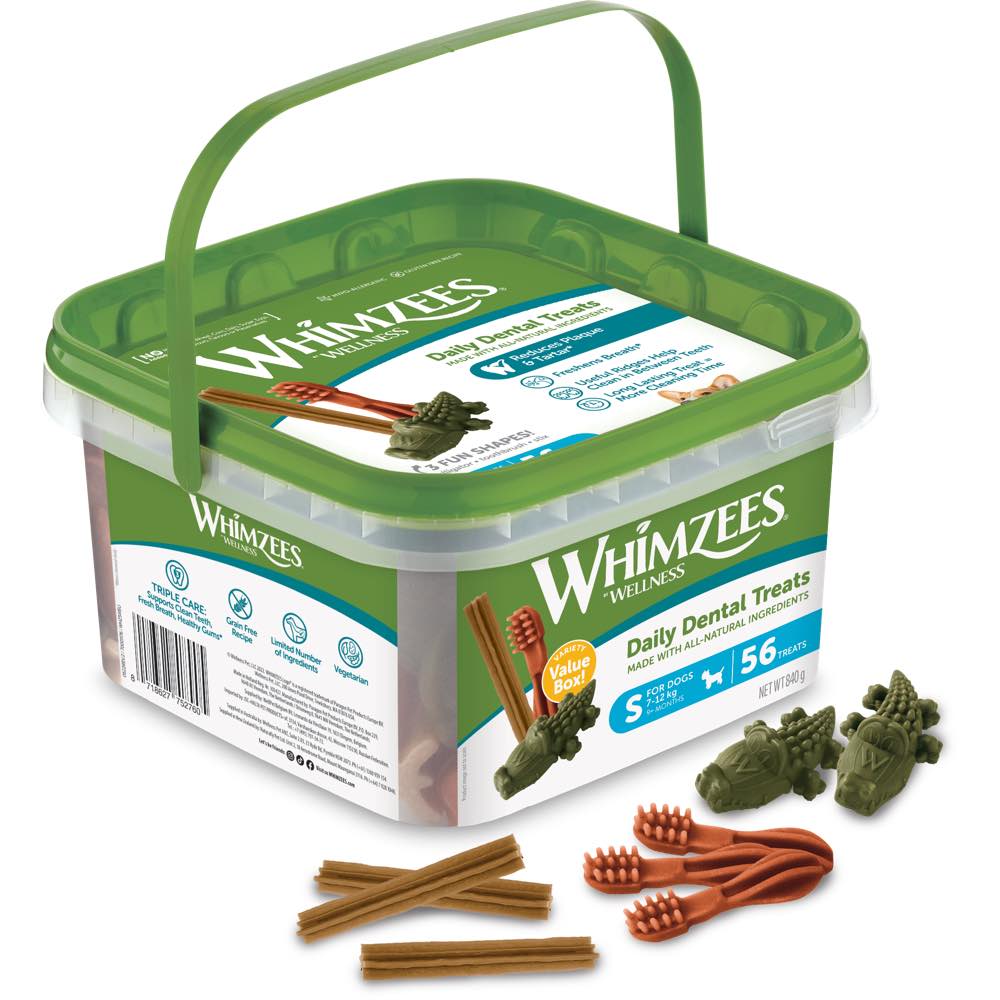 $12 OFF: Whimzees Variety Value Box Small Grain-Free Dental Dog Treats 56pc - Kohepets
