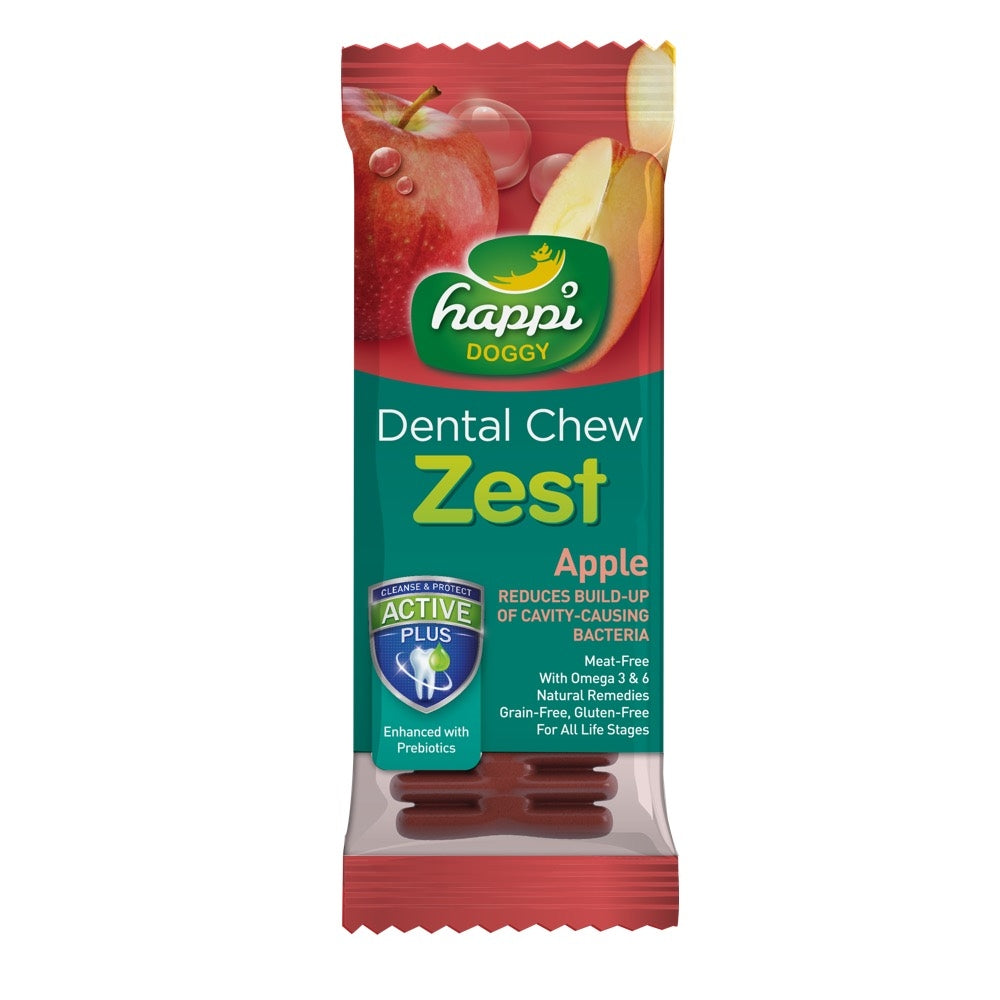 10 FOR $10: Happi Doggy Zest Apple 4 Inch Dental Dog Chew 25g - Kohepets
