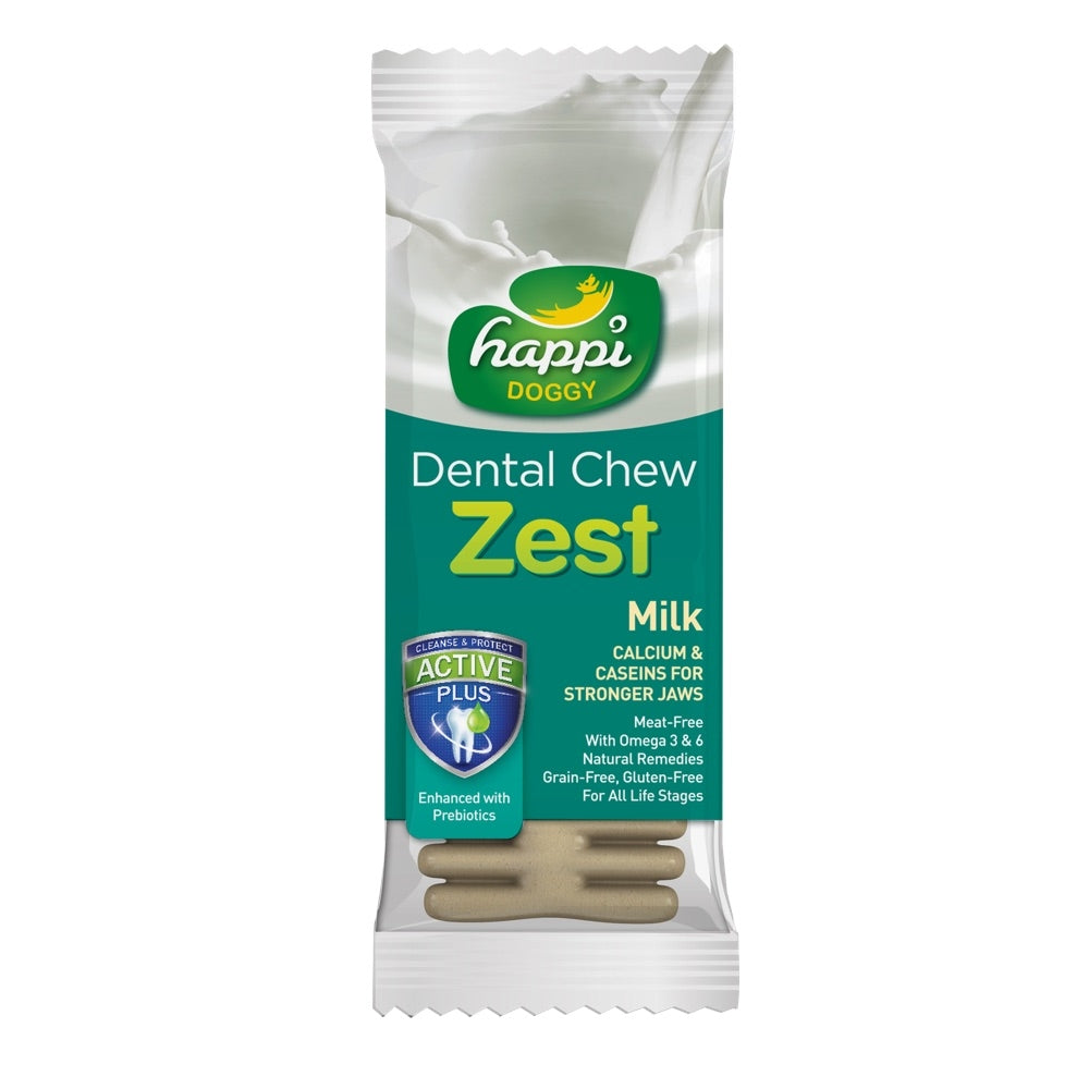 10 FOR $10: Happi Doggy Zest Milk 4 Inch Dental Dog Chew 25g - Kohepets