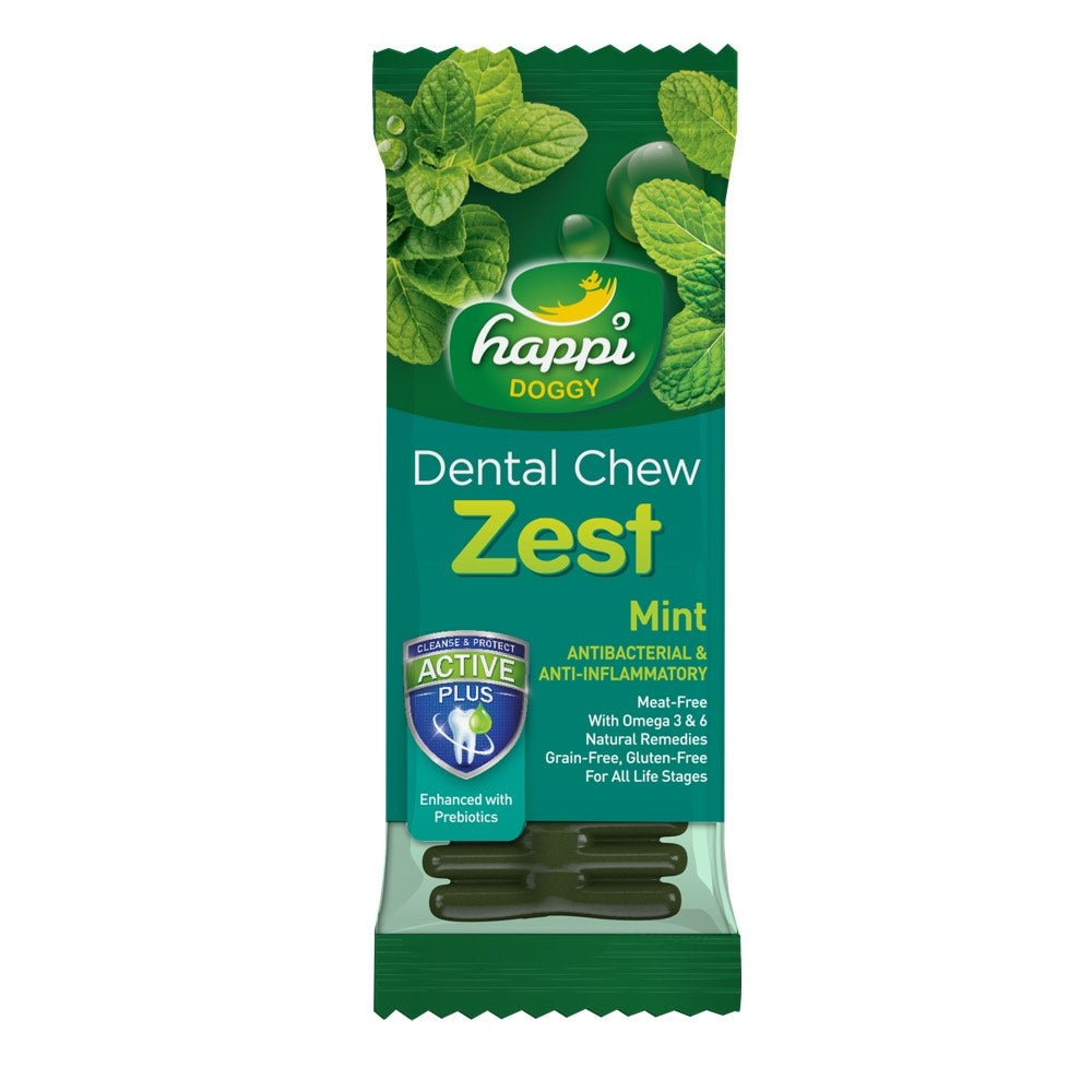 10 FOR $10: Happi Doggy Zest Mint 4 Inch Dental Dog Chew 25g - Kohepets