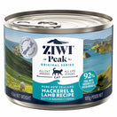 20% OFF: Ziwi Peak Mackerel & Lamb Grain-Free Canned Cat Food 185g